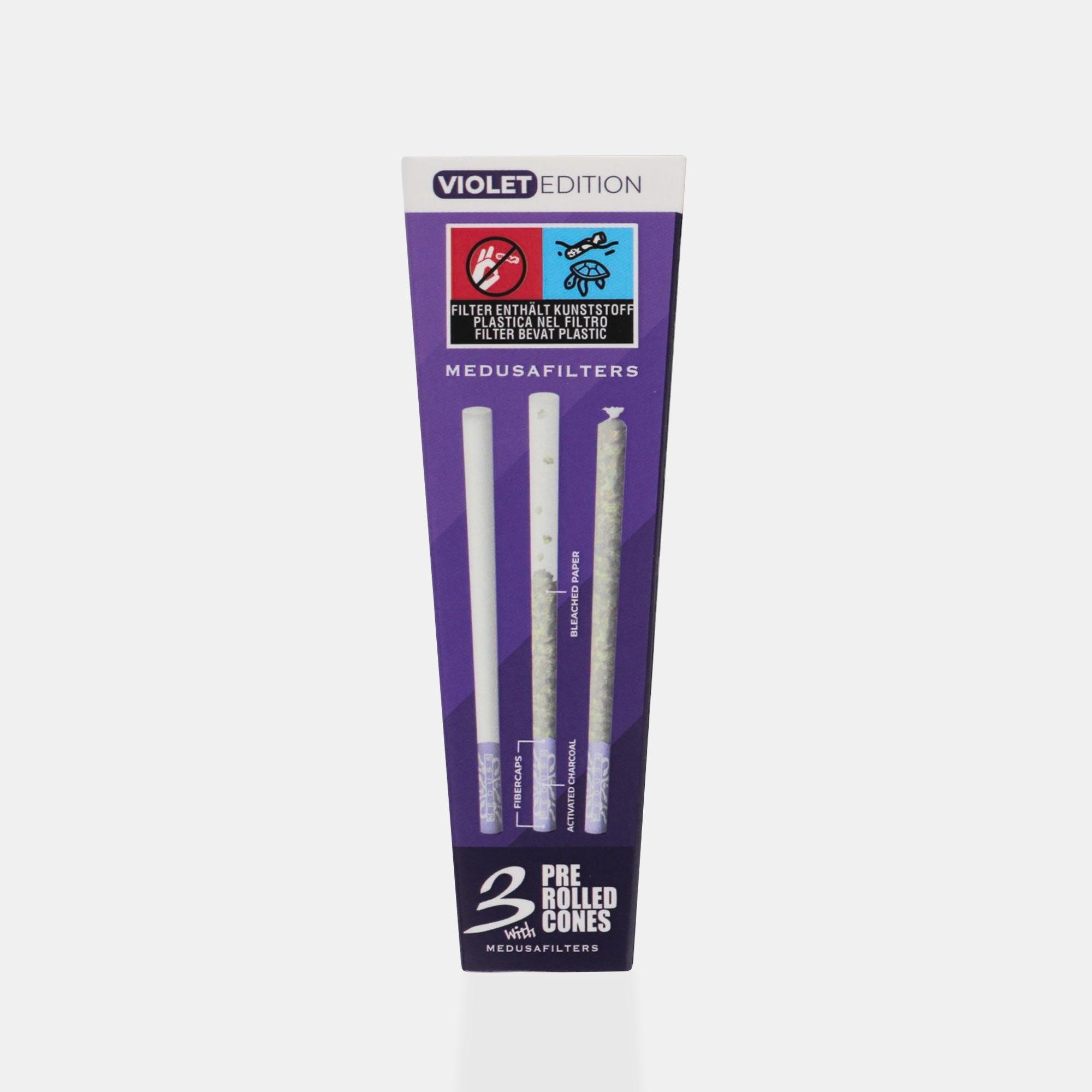 Pre-Rolled Cones BLEACHED mit VIOLET Edition Filtern - 32er Display